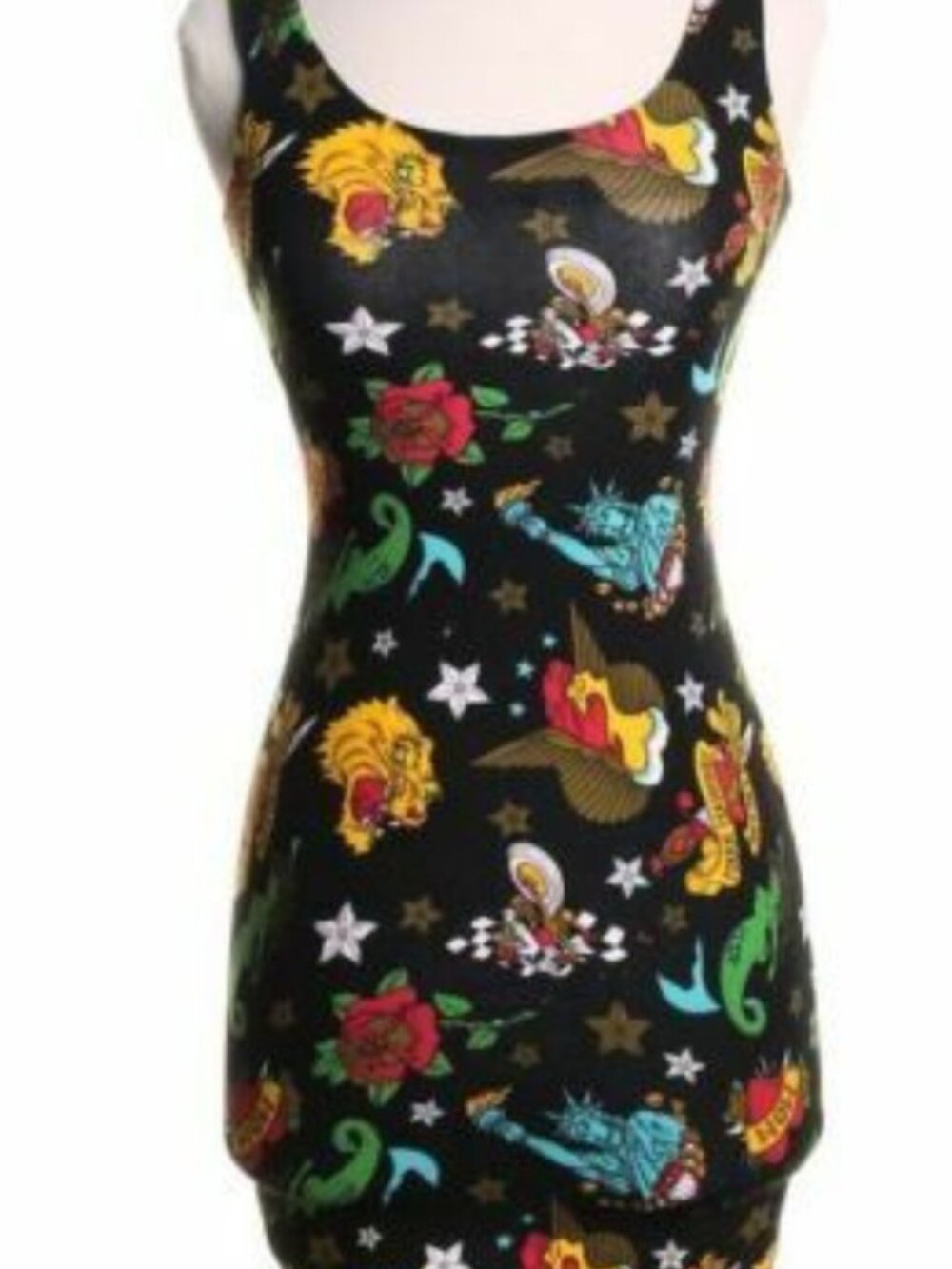 Betsey Johnson Black Mark Mahoney Tattoo Graphic Mini Dress